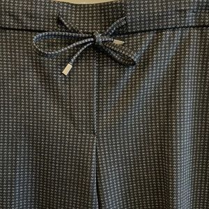 Reitmans High Waisted Dark Grey Houndstooth Drawstring Waist Trouser Size 12